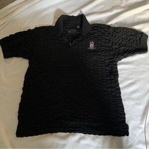Longleaf pine golf club seersucker black breathable polo shirt men’s XL CARLYLE